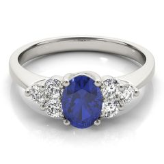14k Gold Royal Blue Sapphire Diamond Ring (1.36.ct.tw)