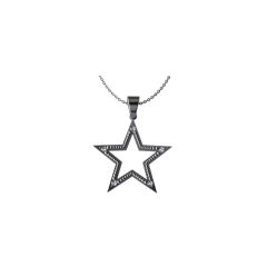 14k Solid Gold Diamond Star Necklace (0.10.ct.tw)
