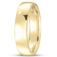 14k Plain Gold Low Dome Comfort Fit Wedding Band (5.0 mm)
