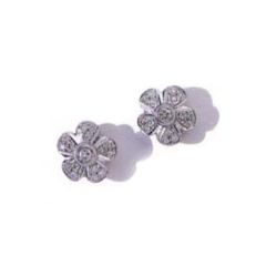14k Solid Gold Mid Size Daisy Diamond Earrings (0.60.ct.tw)