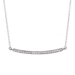 14k White Gold Diamond Bar Necklace (0.27.ct.tw)