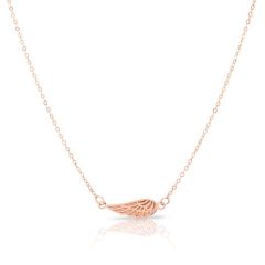 14k Rose Gold Angel Wing pendant Necklace (1.9.gr.tw)