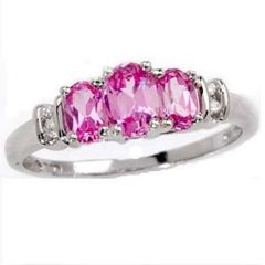14k Gold Oval Pink Sapphire Diamond Ring (1.06.cts.tw)
