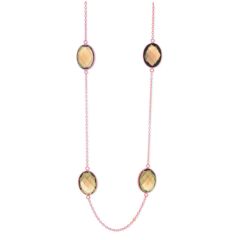 Rose Gold Silver Smoky Topaz By The Yard Necklace (32.0.cts.tw)