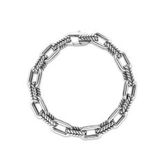 Sterling Silver Men`s Double Link Paperclip Bracelet (35.40. gr. tw)
