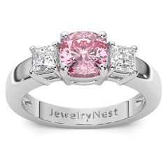 14k Gold Diamond Cushion Pink Sapphire Ring (1.56.cts.tw)