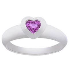 14k Gold  Pink Sapphire Heart-Shaped Ring (0.40.ct.tw)