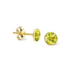 14k Gold Round Peridot Earrings Stud (0.50.ct.tw)