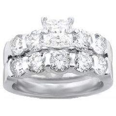 14k Gold Princess Diamond Bridal Set Rings (0.95.ct.tw)