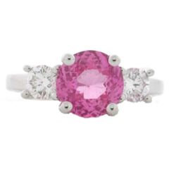 14k Gold Diamond Round Pink Sapphire Ring (1.50.cts.tw)