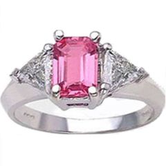 14k Gold Pink Sapphire Trillion Diamond Ring (1.56.cts.tw)