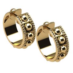 14k Solid Gold Round Caviar Huggie Earrings (6.47.gr.tw)