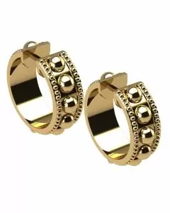 14k Solid Gold Round Caviar Huggie Earrings (6.47.gr.tw)